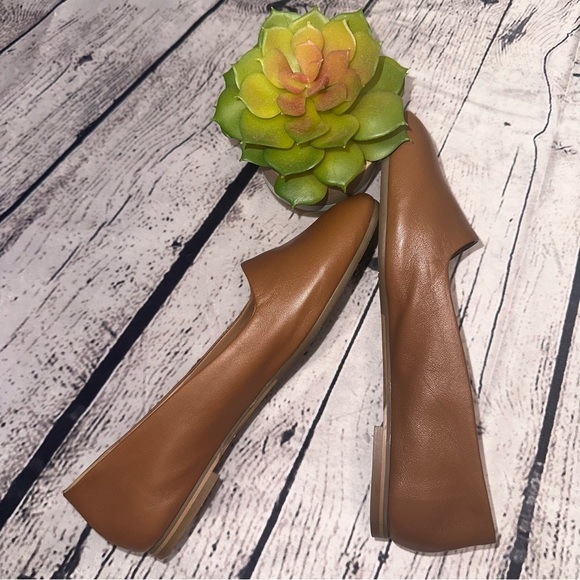 AQUATALIA Made in Italy Leather Shoes Coffee Brown Tan Slip On Ballet Flats 6 - Picture 6 of 8